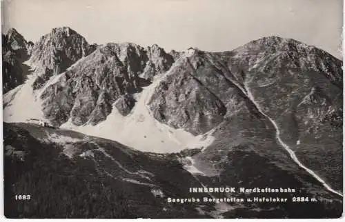 [Ansichtskarte] Innsbruck Nordkettenbahn - Seegrube Bergstation u. Hafelekar 2334 m - 1960. 