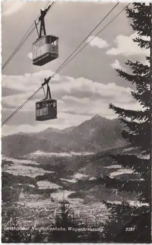 [Ansichtskarte] Innsbrucker Nordkettenbahn. Wagenkreuzung - 1954. 