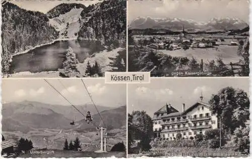 [Ansichtskarte] Kössen, Tirol - Taubensee - gegen Kaisergebirge - Unterberglift - Erholungsheim - 1968. 
