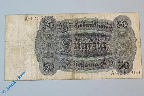Reichsmark Reichsbanknote über 50 Mark , V/A , Ros. 170 a , Holbein , von 1924