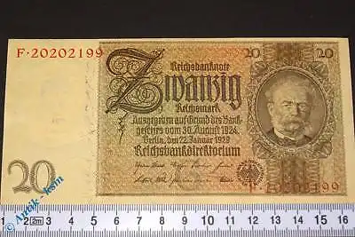 Reichsbanknote über 20 Mark  --> G / F 