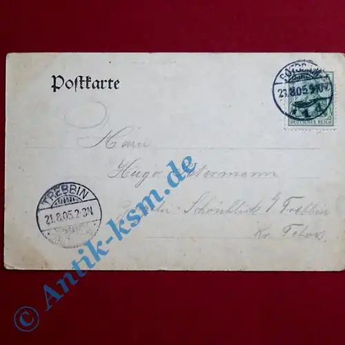 A   Ansichtskarte Hamburg , Motiv: Borsteler Jäger, 1905 gelaufen --selten--