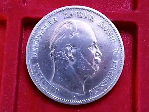 A TOP-Münze :Preussen 5 Mark von 1876 A Wilhelm I. ERHALTUNG , ss+ - vz