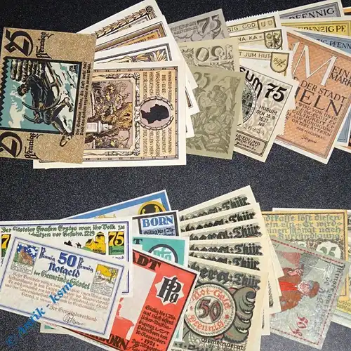 Super Notgeld Lot , über 140 Scheine , 36 Serien , german Notgeld notes , kfr