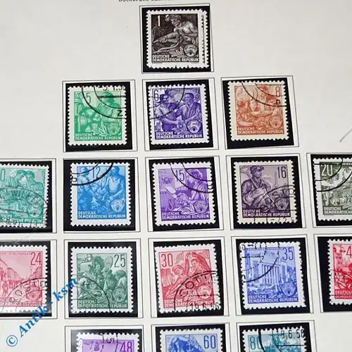 19 Briefmarken DDR 1953 Mi.-Nr. ? , 1 Pfennig bis 84 Pfennig siehe Detailbilder