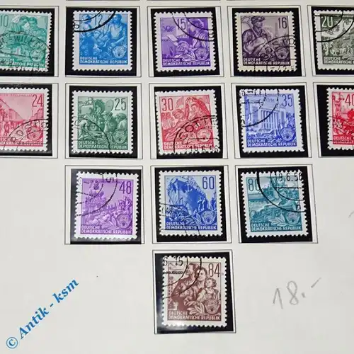 19 Briefmarken DDR 1953 Mi.-Nr. ? , 1 Pfennig bis 84 Pfennig siehe Detailbilder