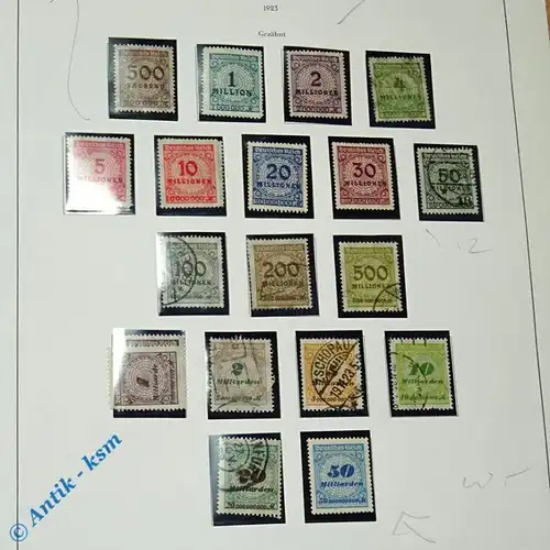 18 Briefmarken deutsches Reich inflation 1923 , Mi. ? , 500.000 bis 50 Milliarde