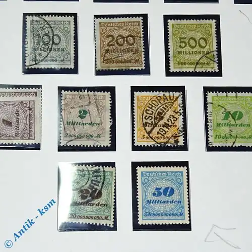 18 Briefmarken deutsches Reich inflation 1923 , Mi. ? , 500.000 bis 50 Milliarde
