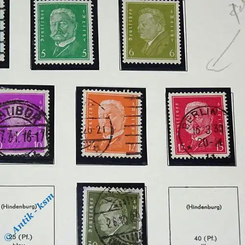 12 Briefmarken deutsches Reich 1928 bis 1932 , 3 Pfennig bis 60 Pfennig , Bilder