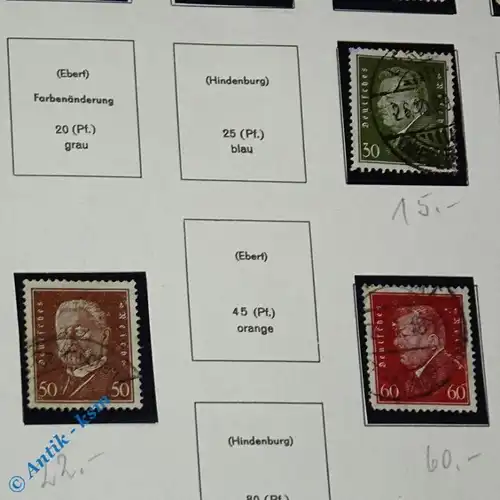 12 Briefmarken deutsches Reich 1928 bis 1932 , 3 Pfennig bis 60 Pfennig , Bilder