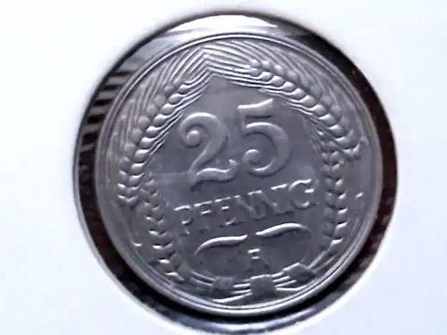 B  2 x Münze Kaiserreich : 25 Pfennig / Reichspfennig von 1909 und 1910 A