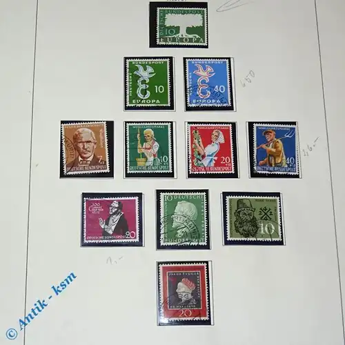 11 Briefmarken 1958/59 , Deutschland , Mi. ?, 10 Pfennig bis 50 Pfennig , Bilder