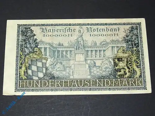 1 x Bayerische Banknote über 100.000 Mark , München den 15. Juni 1923 (2)