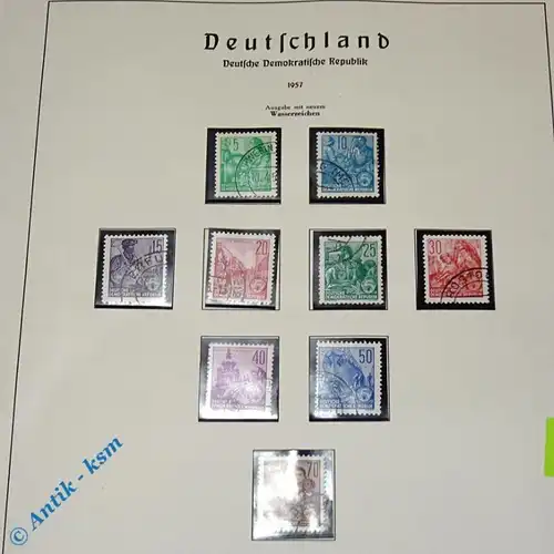 9 Briefmarken DDR 1957 Mi.-Nr. ? , 5 Pfennig bis 70 Pfennig , siehe Detailbilder