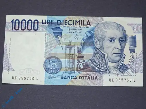 1 x Banknote Italien , 10.000 Lire , Volta , von 1984 , Cinquemila Lire kfr/unc