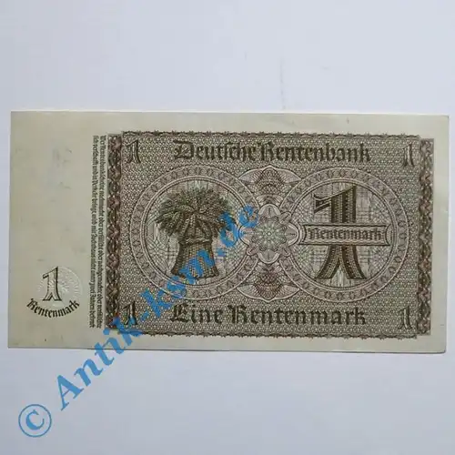 A 1 Rentenmark von 1937 , Reichsdruck : 7-Stellig ,  kassenfrisch / unc , selten