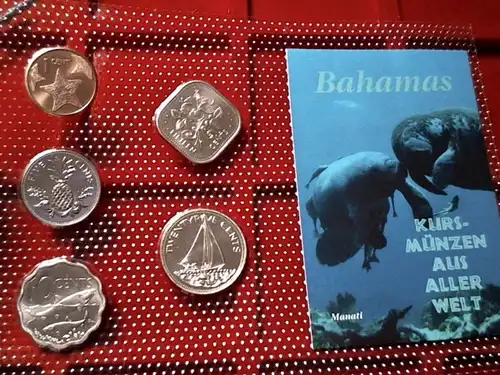Kursmünzensatz (KMS)  Bahamas , von 1992 - 2007 in stgl.im Noppenfolien Blister