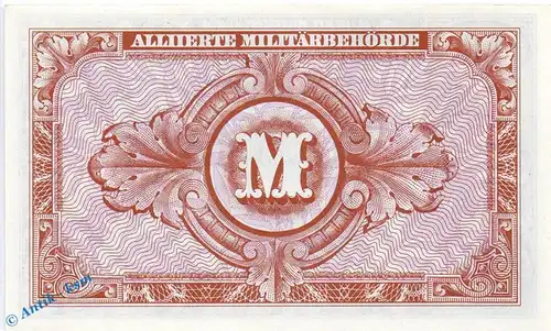 Banknote , 10 Mark Schein in kfr. US Druck , AMB-4 a , Ros. 203 a , P 194 , von 1944 , Alliierte Militärbehörde