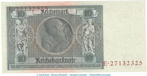 Reichsbanknote , 10 Mark Schein - G - in f-kfr. DEU-183.a, Ros.173, P.180 , vom 22.01.1929 , Weimarer Republik - Reichsbank