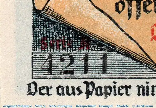 Notgeld Stadt Calbe 213.2 , 50 Pfennig roter Stempel in kfr. o.D. Sachsen Anhalt Seriennotgeld