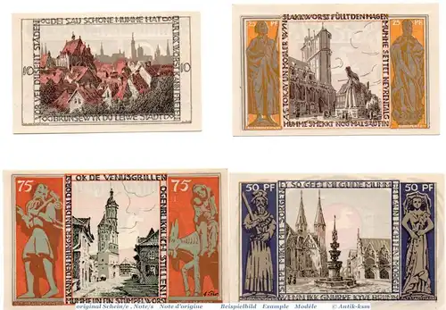 Notgeld Braunschweig , alt Braunschweig Set mit 4 Scheinen in kfr. Mehl Grabowski 155.2 , von 1921 , Niedersachsen Seriennotgeld