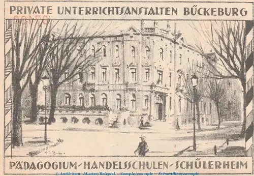 Notgeld Unterrichtsanstalten Bückeburg 199.1.b , 3 Mark Schein in kfr. von 1921 , Niedersachsen Seriennotgeld
