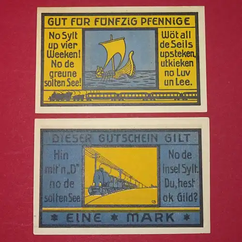 Hamburg , Notgeld Set mit 2 Scheinen in kfr. M-G 543.1 , Hamburg o.D. Seriennotgeld