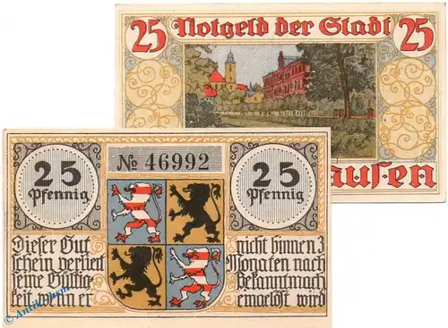 Notgeld Hildburghausen , Set mit 2 Scheinen in kfr. Mehl Grabowski 608.1 , von 1921 , Thüringen Seriennotgeld