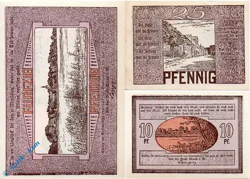 Notgeld Mirow , Reutergeld , Set mit 3 Scheinen , Mehl Grabowski 889.1 , Mecklenburg Vorpommern Seriennotgeld