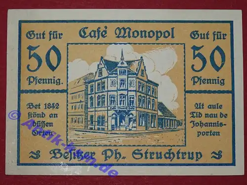 Notgeld Stadt Osnabrück , Cafe Monopol , Niedersachsen , vollständiger Satz mit 1 Schein in kassenfrischer Erhaltung , Seriennotgeld , 1029.1 , von 1921