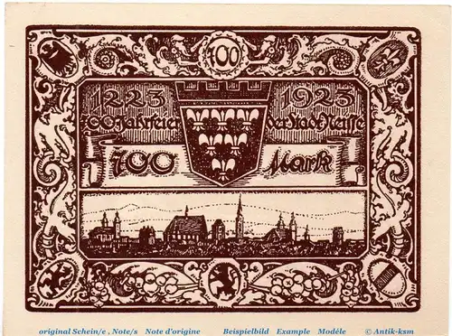 Notgeld der Stadt Neisse , 700 Mark Schein in kfr. von 1923 , Schlesien Notgeld