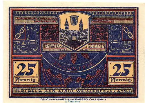 Notgeld Stadt Weissenfels 1403.1 , 25 Pfennig Schein in kfr. o.D. Sachsen Anhalt Seriennotgeld