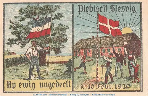 Notgeld Kommune Warnitz 1380.1 , 1 Mark Schein in kfr. von 1920 , Schleswig Holstein Seriennotgeld