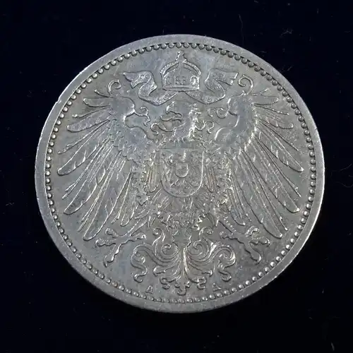 1 Mark 1892 A , Silbermünze aus dem Kaiserreich , wir denken mindestens sehr schön bis vorzüglich , nur wenige Umlauf oder Gebrauchsspuren , Jäger Nr. 17 ,