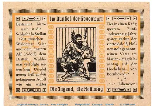 Notgeld Ehrk und Hornfelder Stellau 1264.1.b , 50 Pfennig Nr 2 , in kfr. von 1921 , Schleswig Holstein Seriennotgeld