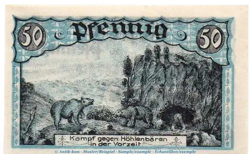 Notgeld H.Meise Heinrichshöhle Sundwig 1305.1 , 50 Pfennig Schein in kfr. o.D. Westfalen Seriennotgeld