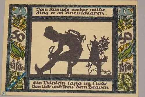 Notgeld Gollnow , Husar , 50 Pfennig Schein Nr 2 , Mehl Grabowski 453.5 , von 1921 , Pommern Seriennotgeld
