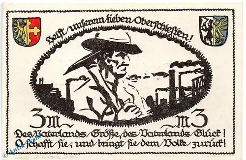 Notgeld Glauchau Stollberg , 3 Mark Schein Nr 2 , Mehl Grabowski 433.1 , Sachsen Seriennotgeld