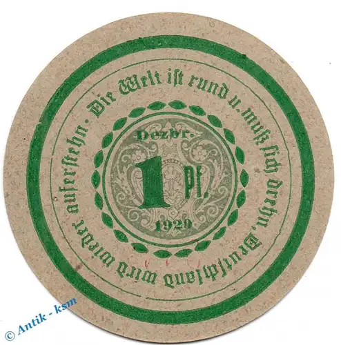 Görlitz , Notgeld 1 Pfennig Schein in kfr. rotlila , M-G 449.1 c , Schlesien 1920  Seriennotgeld