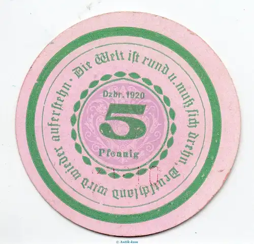 Notgeld Görlitzer Nachrichten 449.2.b-c , 5 Pfennig Schein in kfr. von 1920  Schlesien Seriennotgeld