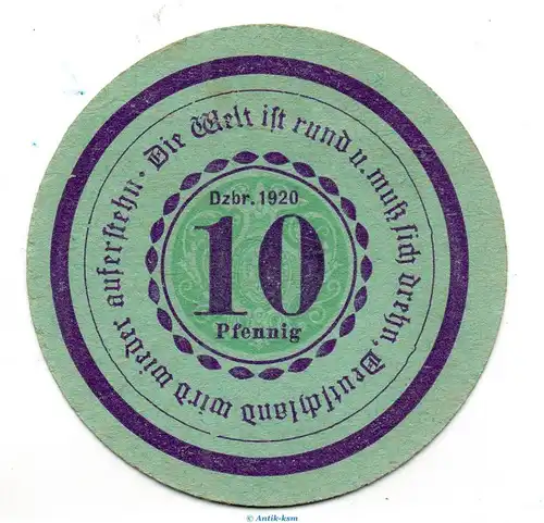 Notgeld Görlitzer Nachrichten 449.2 , 10 Pfennig Schein in kfr. von 1920 , Schlesien Seriennotgeld