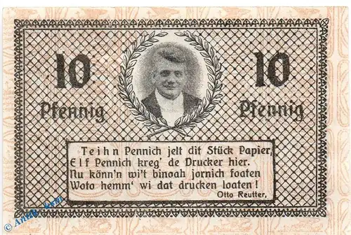 Notgeld Kfm. Verein Gardelegen 407.6.b.1 , 10 Pfennig Schein in kfr. von 1921 , Sachsen Anhalt Seriennotgeld