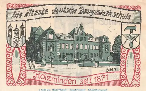 Notgeld Stadt Holzminden 625.1 , 2 Mark Schein Nr.3 in kfr. o.D. Niedersachsen Seriennotgeld
