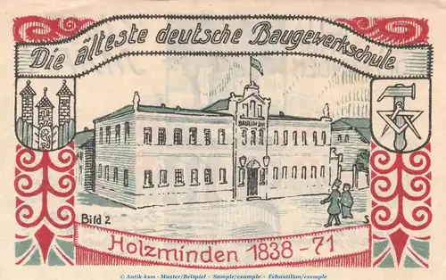 Notgeld Stadt Holzminden 625.1 , 2 Mark Schein Nr.2 in kfr. o.D. Niedersachsen Seriennotgeld