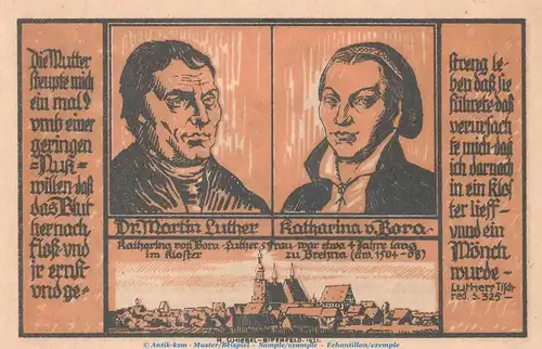 Notgeld Stadt Brehna 160.3 , 50 Pfennig Schein Nr.10 in kfr. von 1921 , Sachsen Anhalt Seriennotgeld