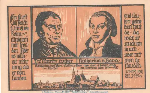 Notgeld Stadt Brehna 160.3 , 50 Pfennig Schein Nr.8 in kfr. von 1921 , Sachsen Anhalt Seriennotgeld