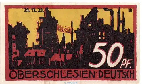 Notgeld Gemeinde Helmstedt 597.1 , 50 Pfennig Schein Rotes Kreuz in kfr. von 1921 , Niedersachsen Seriennotgeld