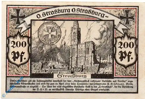 Notgeld Berlin , Ordensrat , 200 Pfennig Schein B , Mehl Grabowski 90.1 , Brandenburg Seriennotgeld