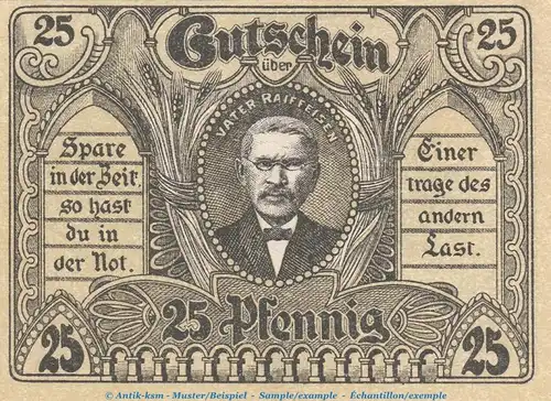 Notgeld Posenmühle Bucha 196.1.c , 25 Pfennig Schein in kfr. von 1921 , Thüringen Seriennotgeld