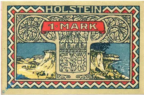Notgeld Altona , 1 Mark Schein schwarz , Mehl Grabowski 29.1 a , von 1922 , Hamburg Seriennotgeld
